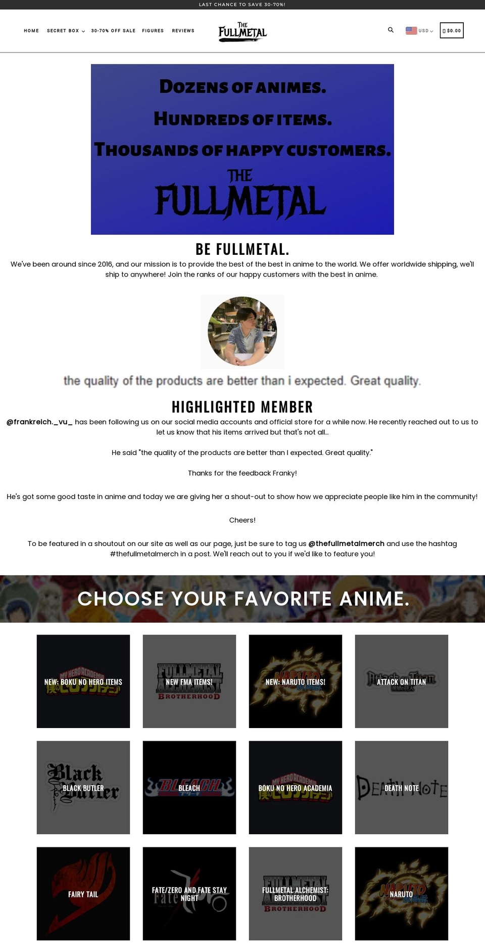 thefullmetal.com shopify website screenshot