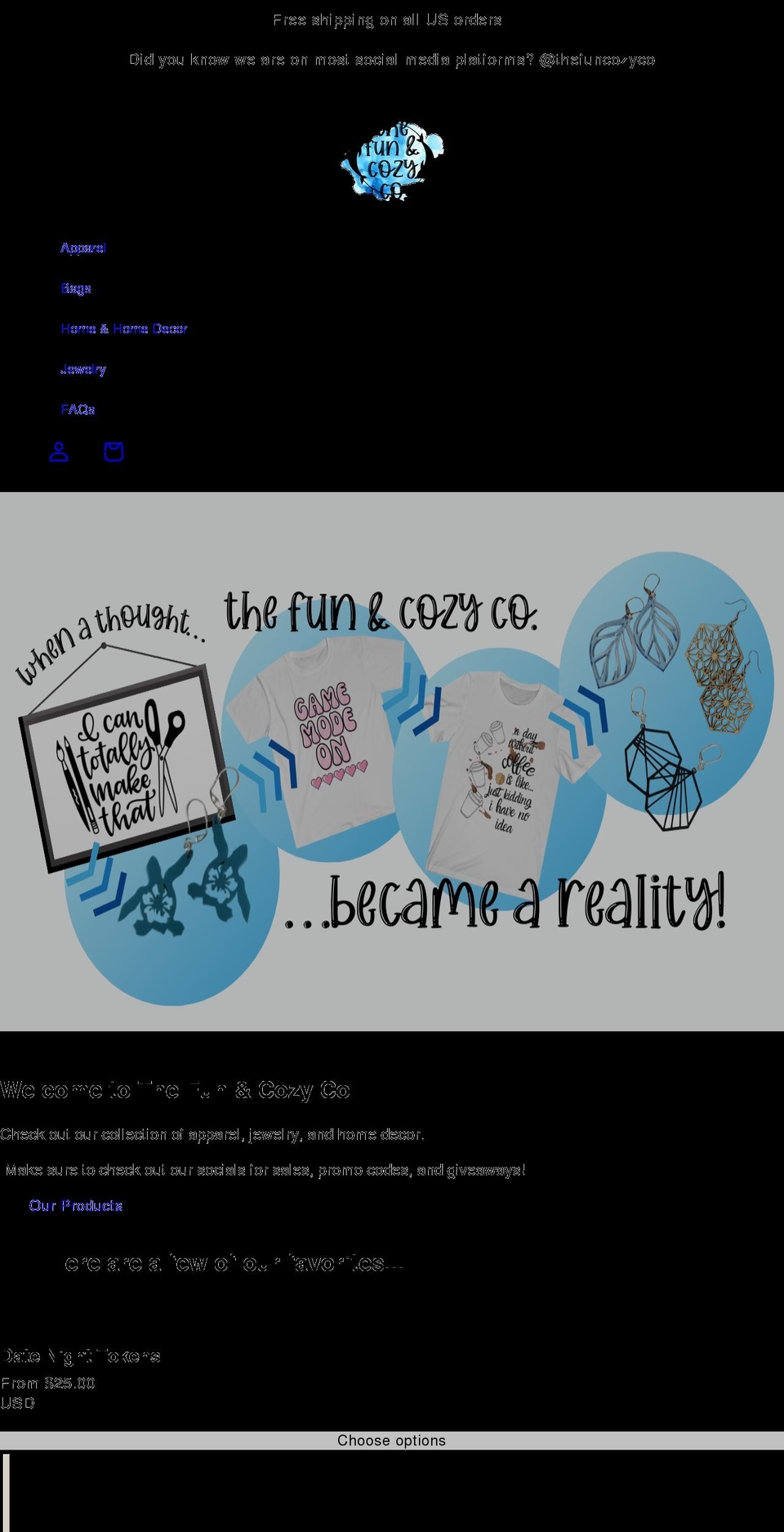 thefuncozyco.com shopify website screenshot