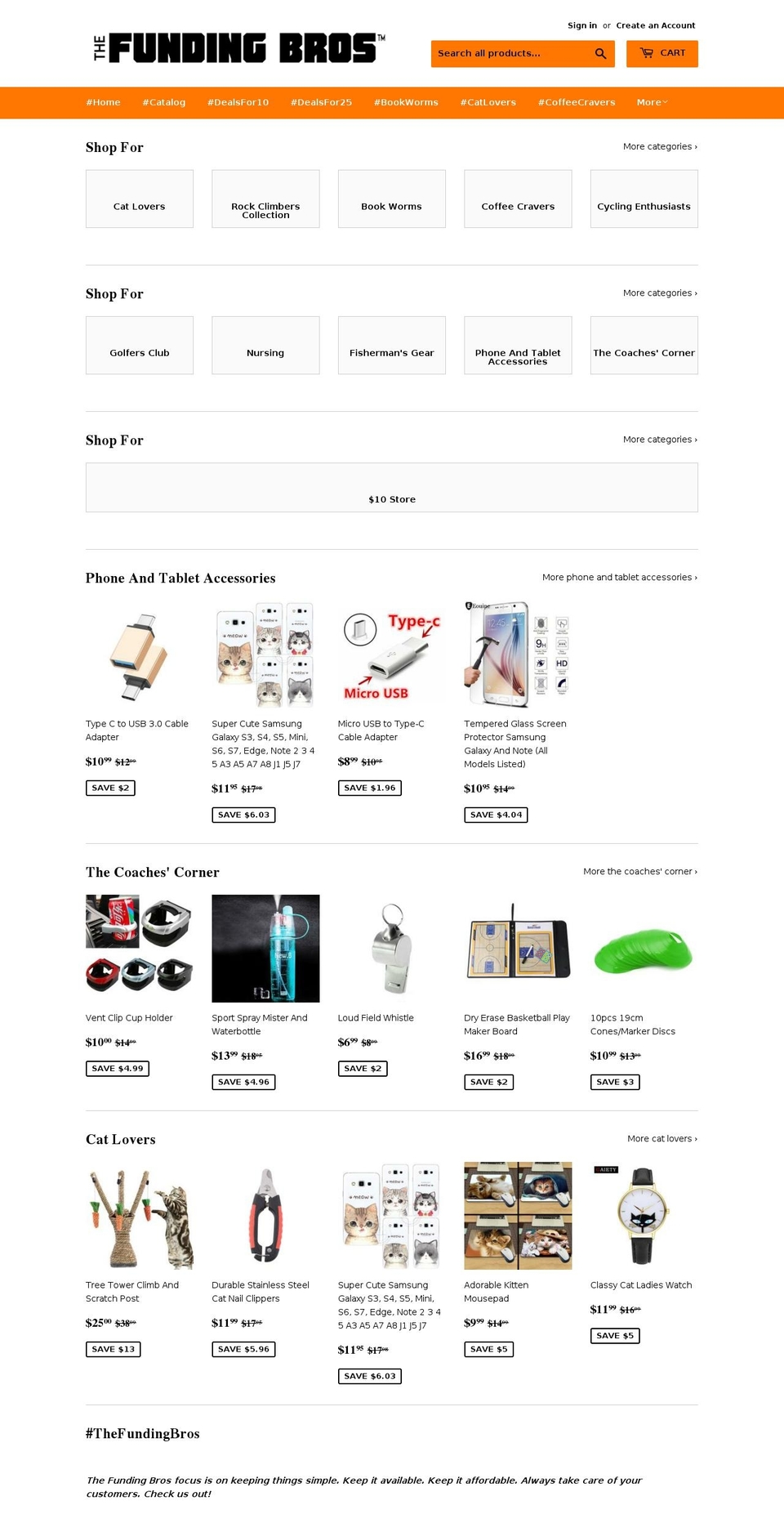 thefundingbros.com — Shopify storefront screenshot