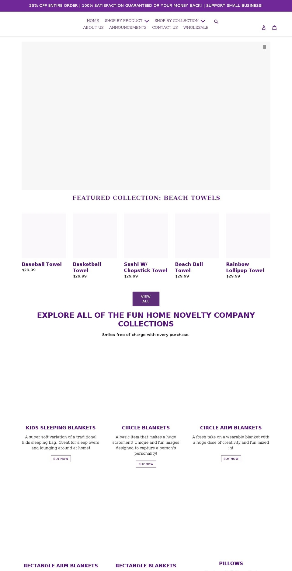 thefunhomenoveltycompany.com shopify website screenshot