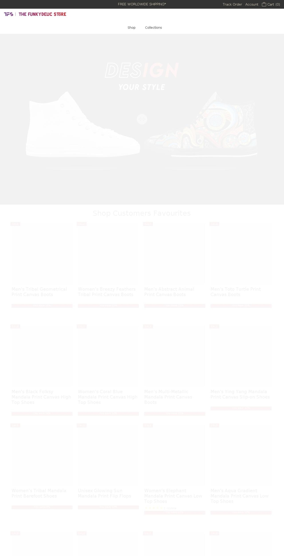thefunkydelicstore.com shopify website screenshot