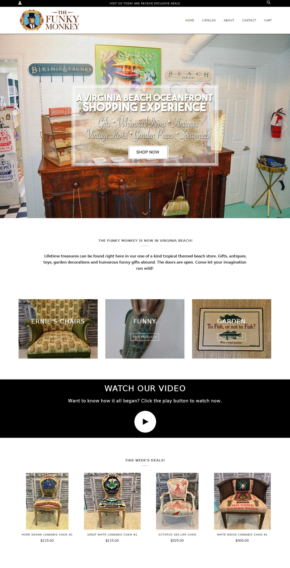 Version 1 Shopify theme site example thefunkymonkeyvb.com