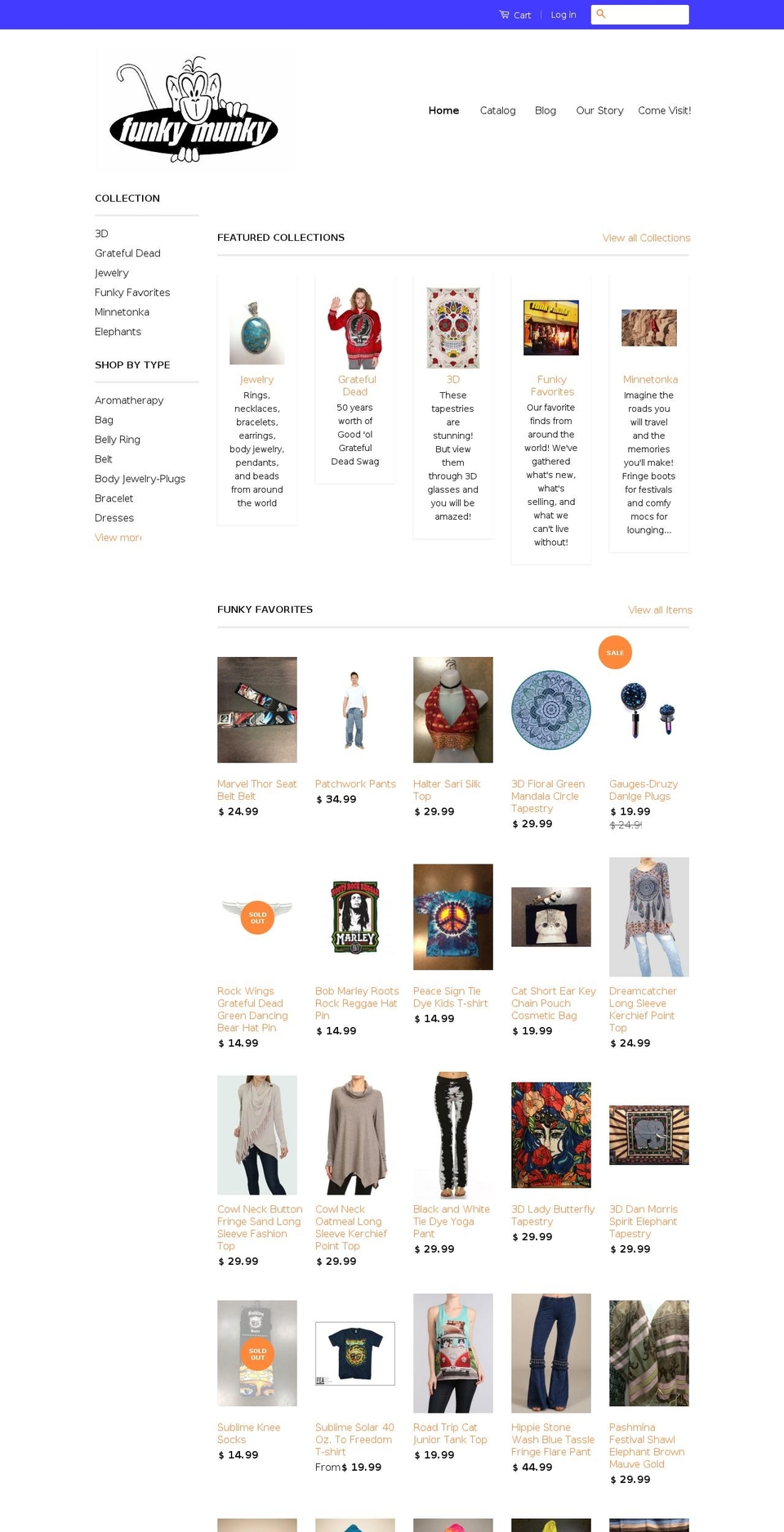 thefunkymunky.com shopify website screenshot