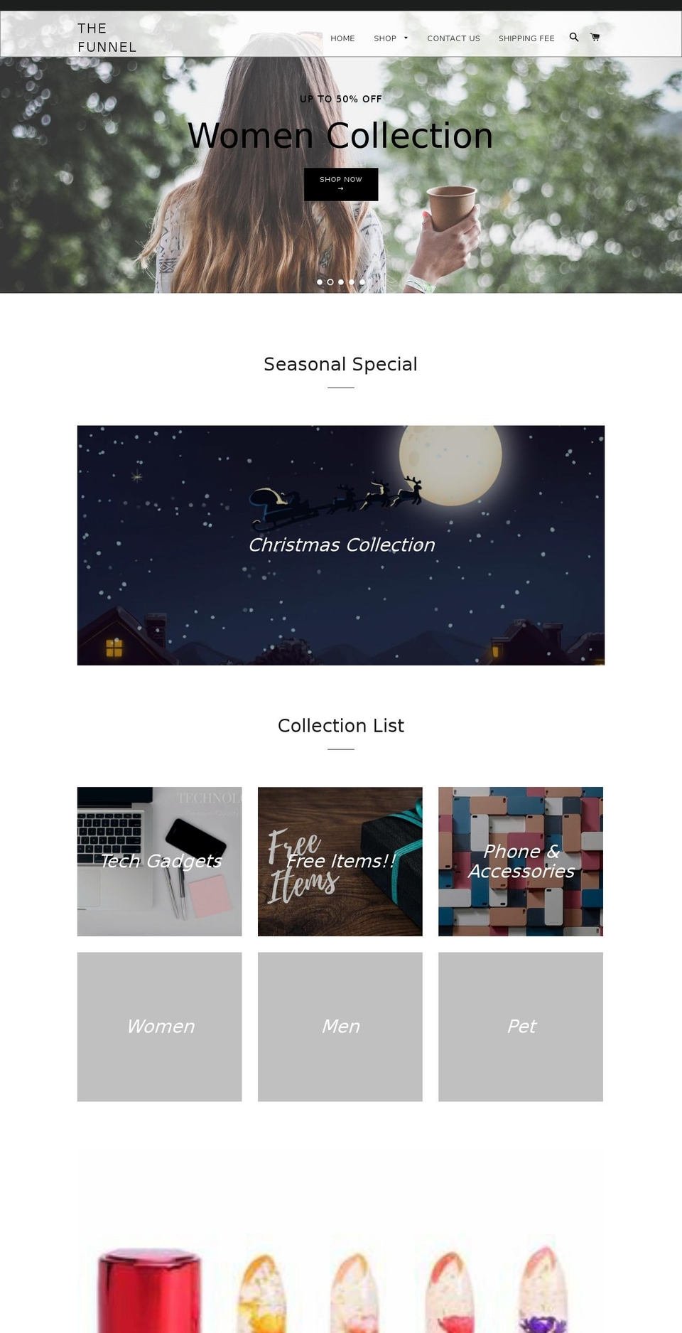 thefunnel-shop.com shopify website screenshot