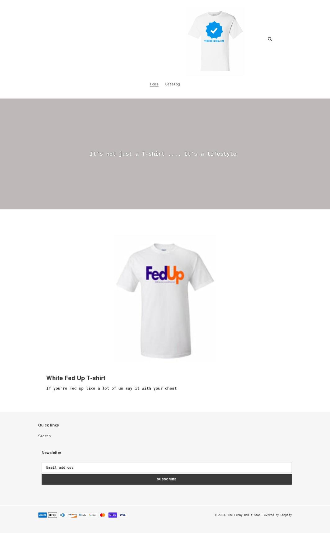 thefunnydontstop.com shopify website screenshot
