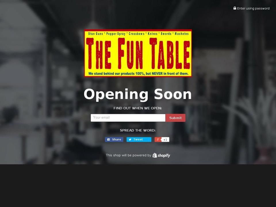 is-turnkey-theme Shopify theme site example thefuntable.com