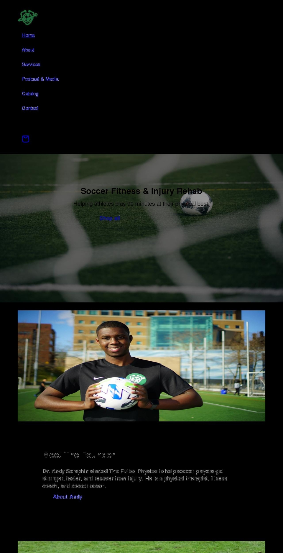 thefutbolphysios.com shopify website screenshot