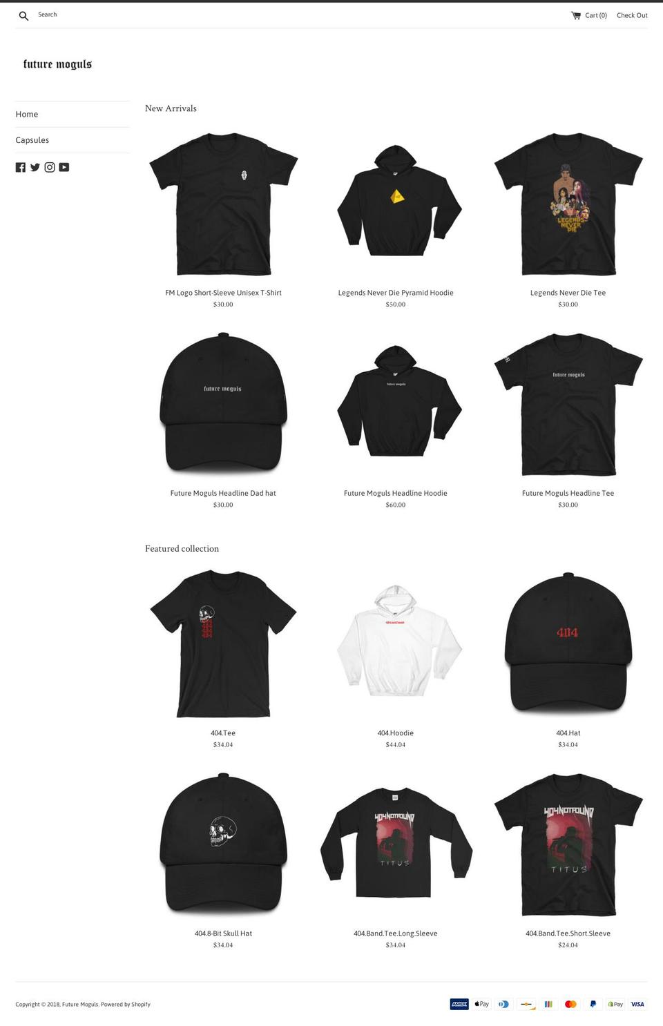 thefuturemoguls.com — Shopify storefront screenshot
