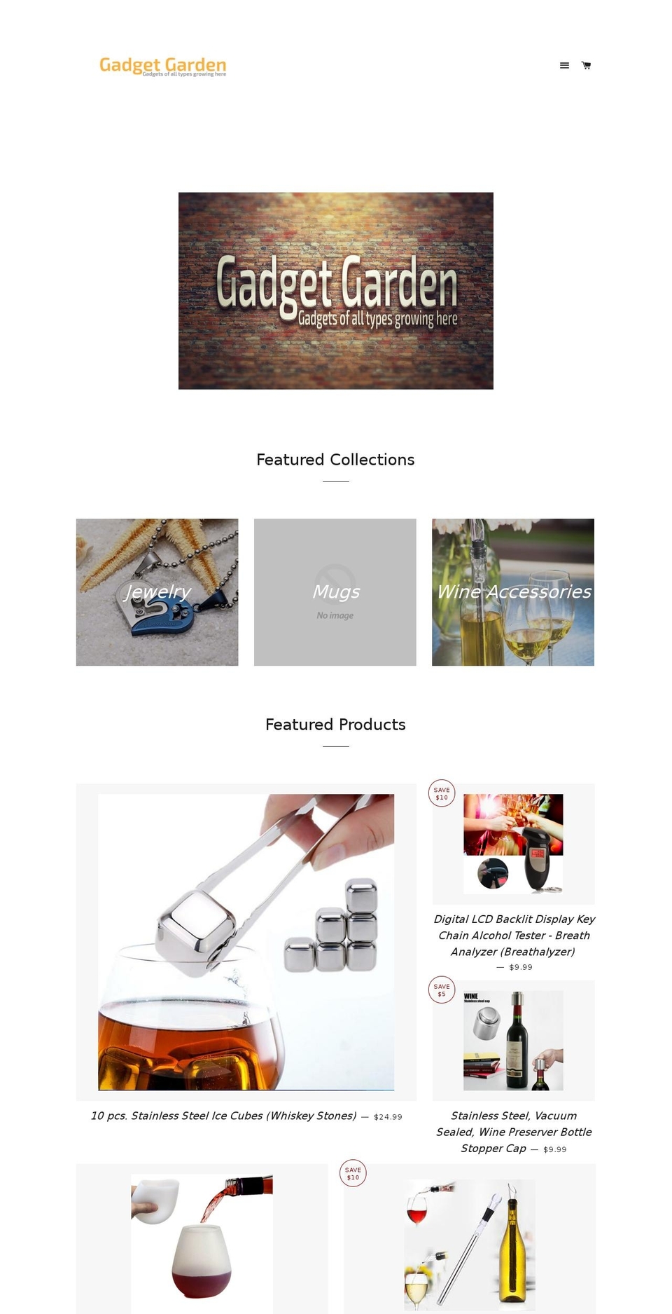 thegadgetgarden.com shopify website screenshot