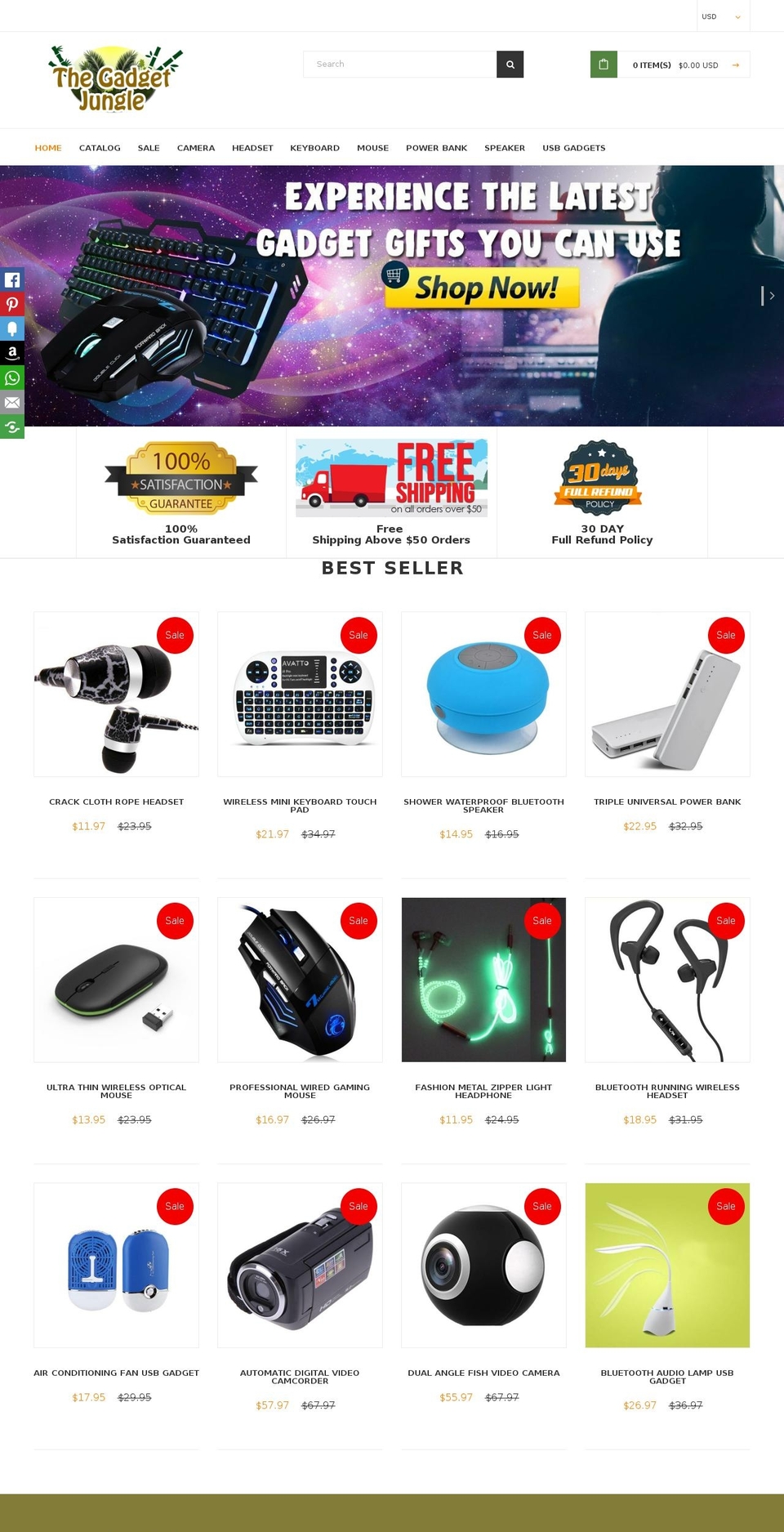 EcomClub Shopify theme site example thegadgetjungle.com