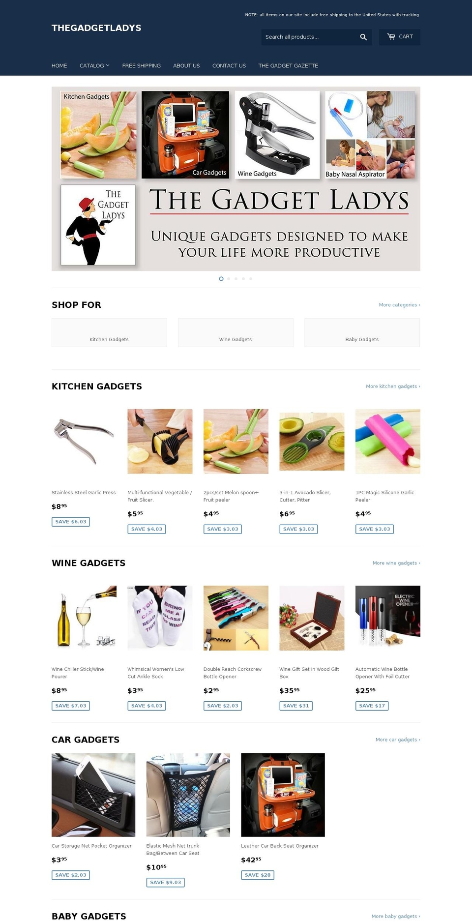 thegadgetladys.com — Shopify storefront screenshot
