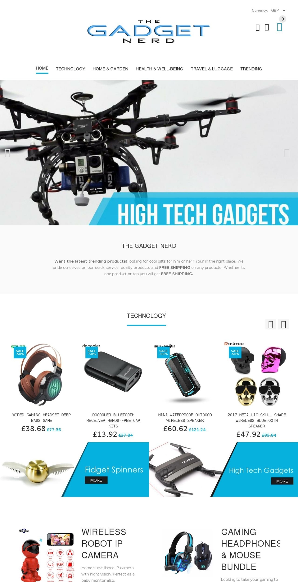 yourstore-v2-1-5 Shopify theme site example thegadgetnerd.net