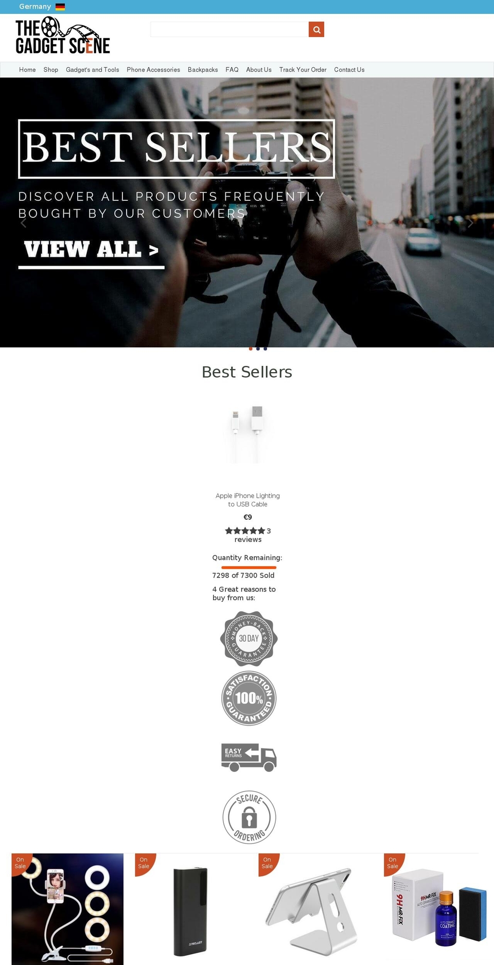 thegadgetscene.com shopify website screenshot