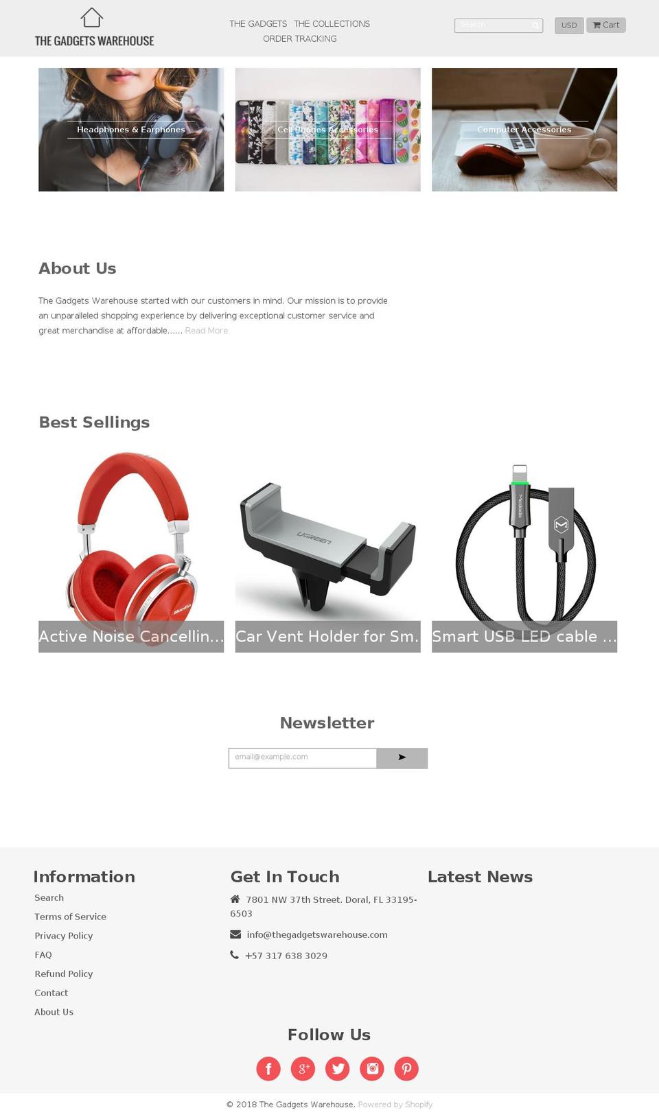 Minimog Shopify theme site example thegadgetswarehouse.com