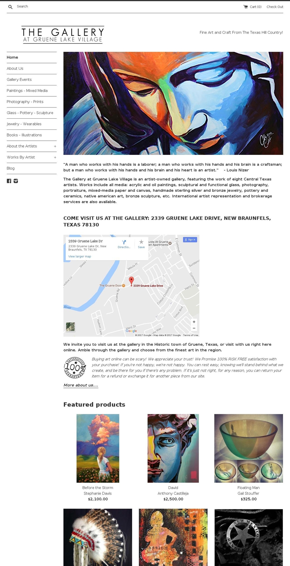 thegalleryatgruenelake.com shopify website screenshot