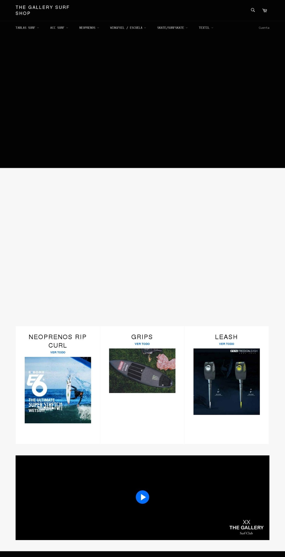 thegallerysurfshop.com shopify website screenshot