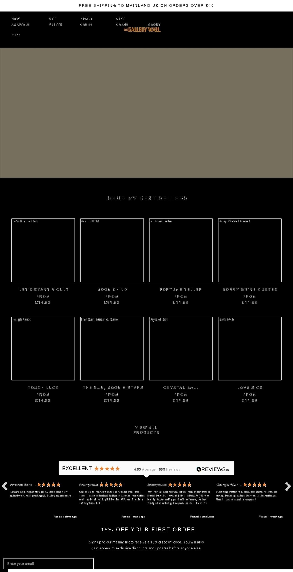 thegallerywall.co.uk shopify website screenshot