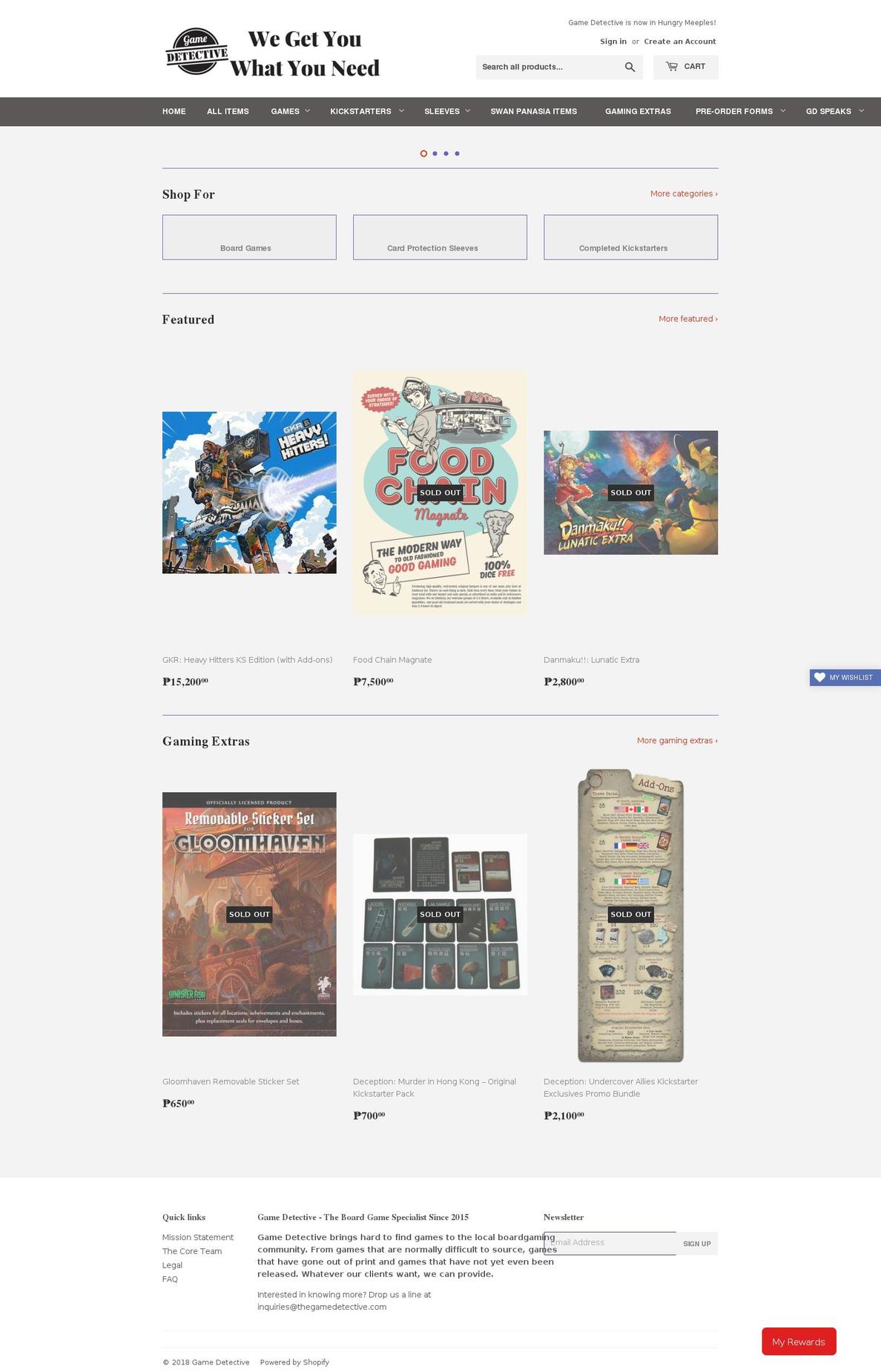 thegamedetective.com shopify website screenshot