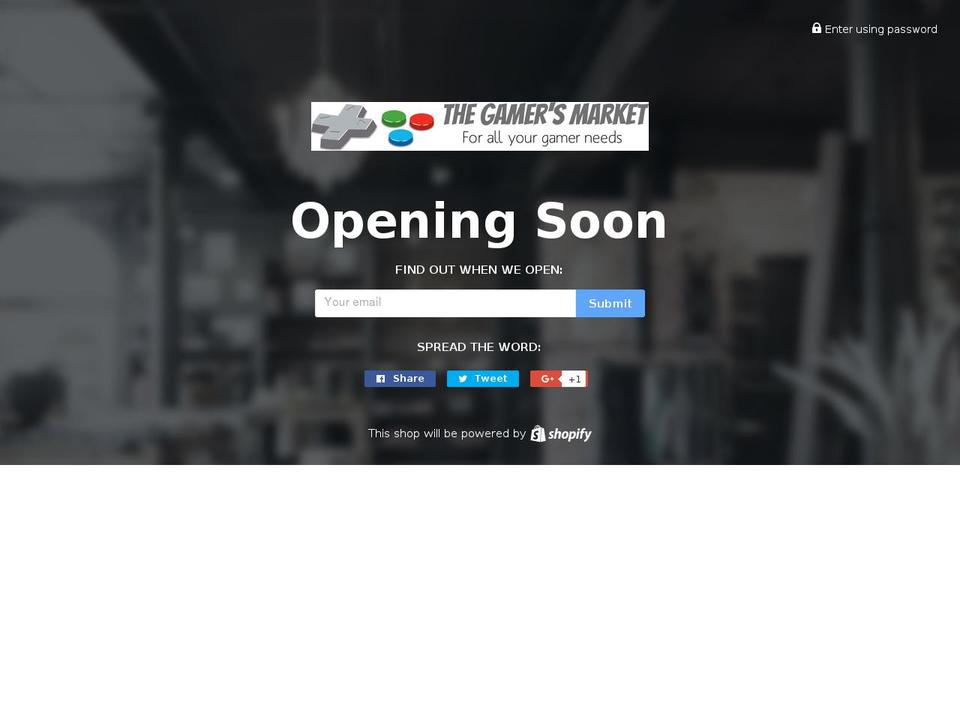 thegamersmarket.com shopify website screenshot
