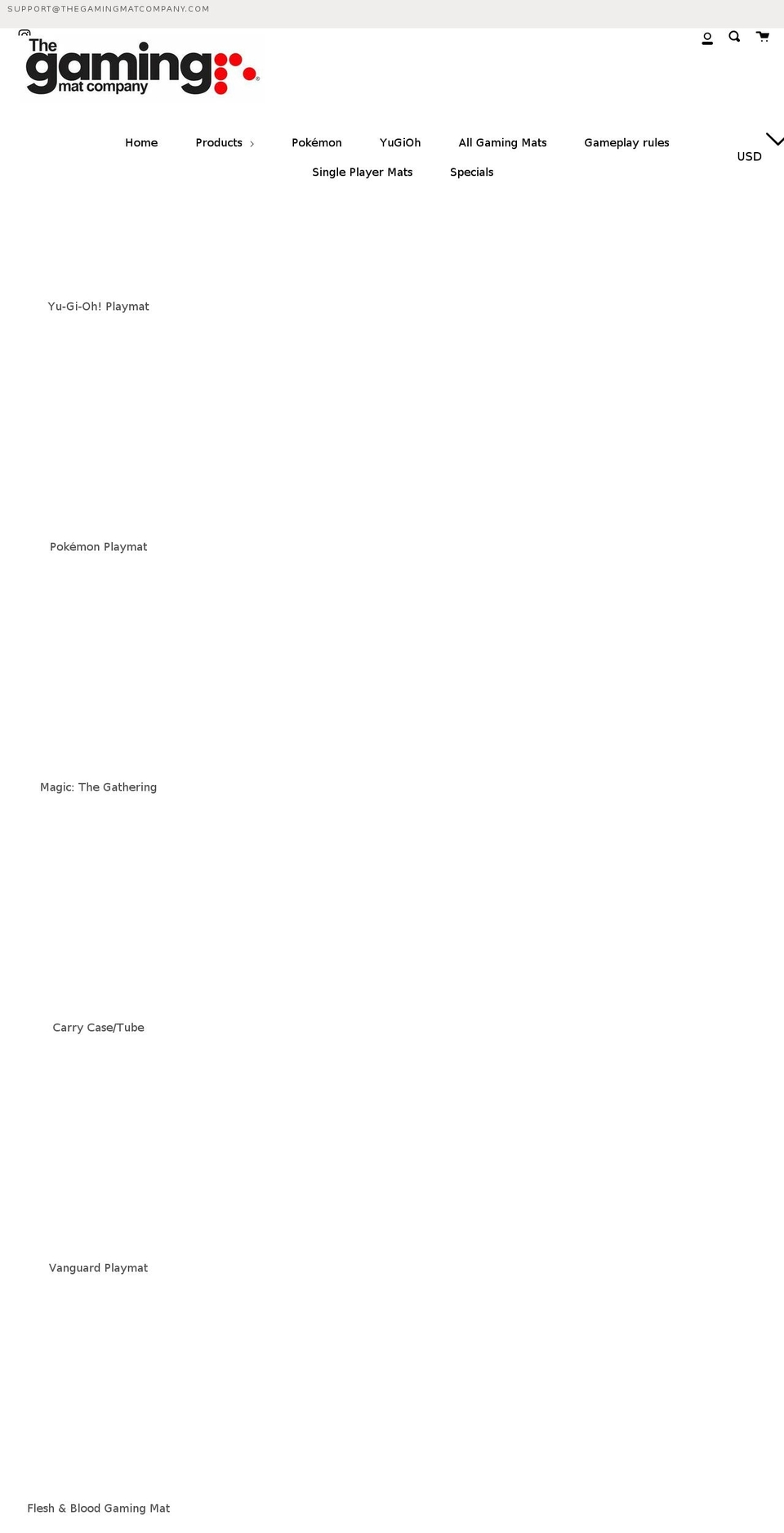 thegamingmatcompany.com shopify website screenshot