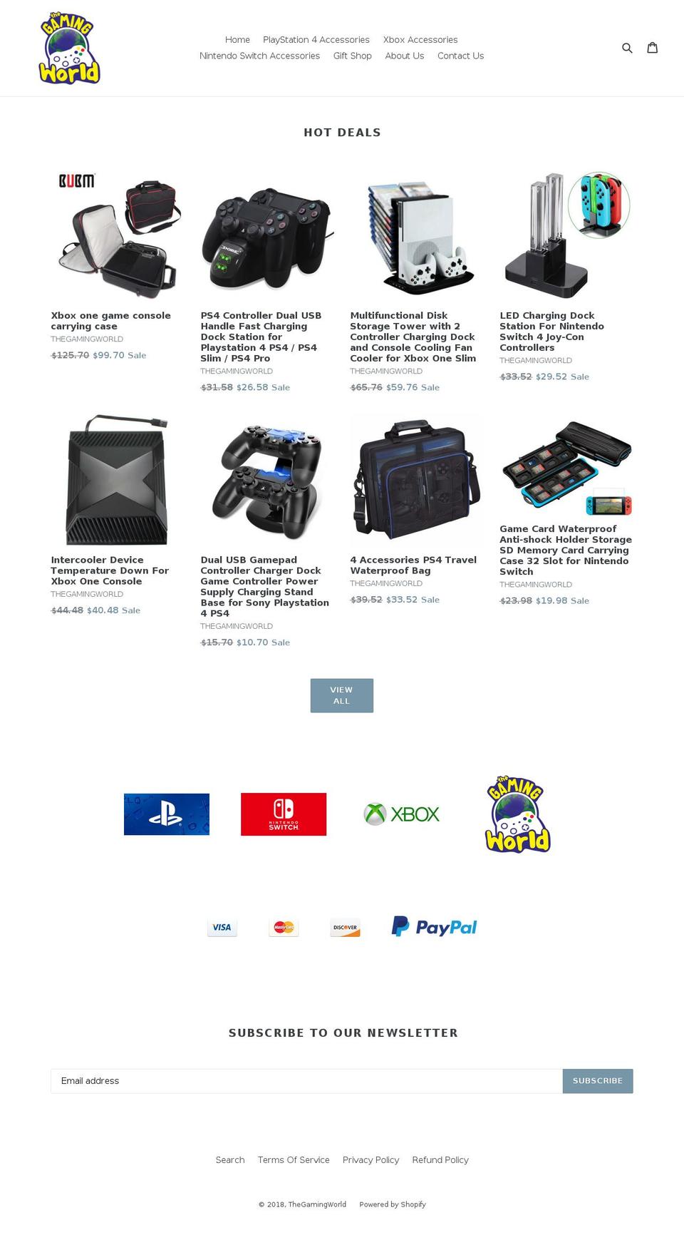 thegamingworld.net shopify website screenshot