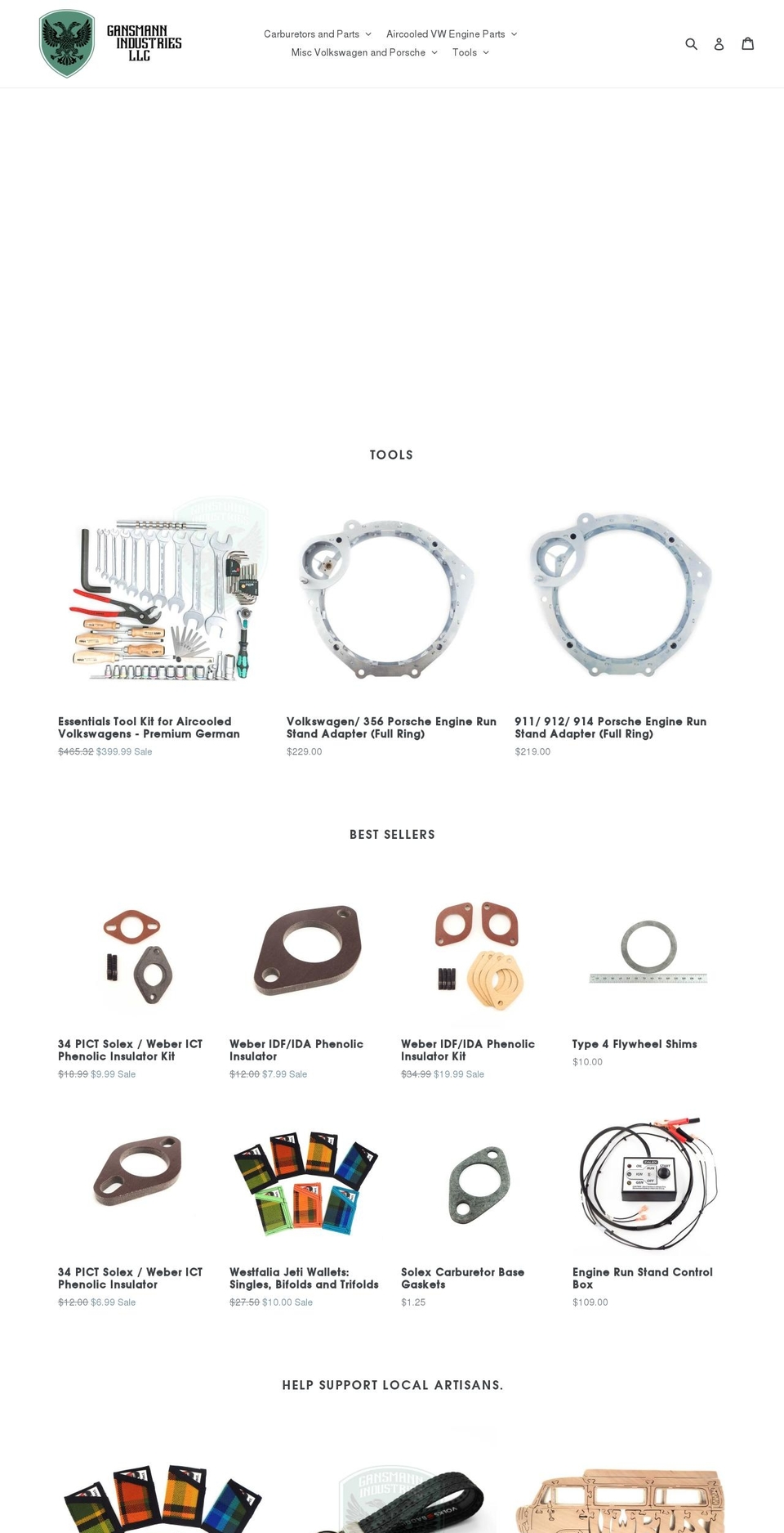 thegansmann.com — Shopify storefront screenshot