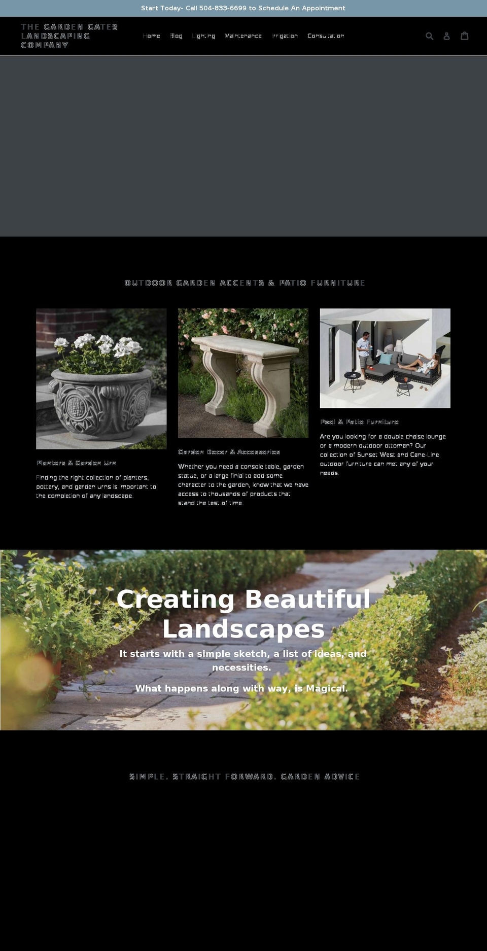 thegardengateslandscapingcompany.com shopify website screenshot