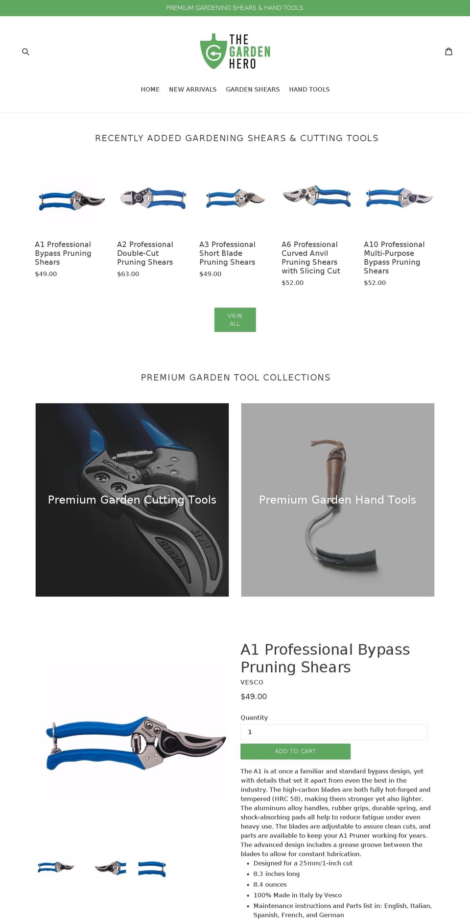 thegardenhero.com shopify website screenshot