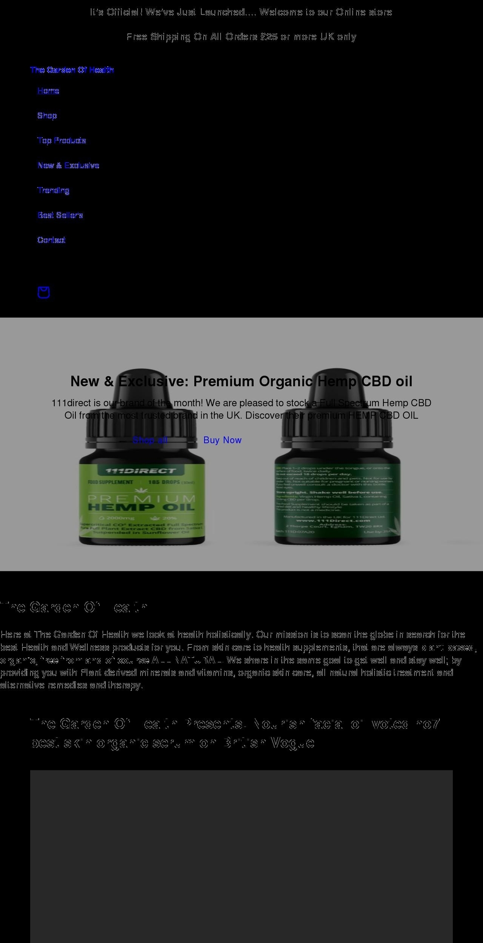 thegardenofhealth.shop shopify website screenshot