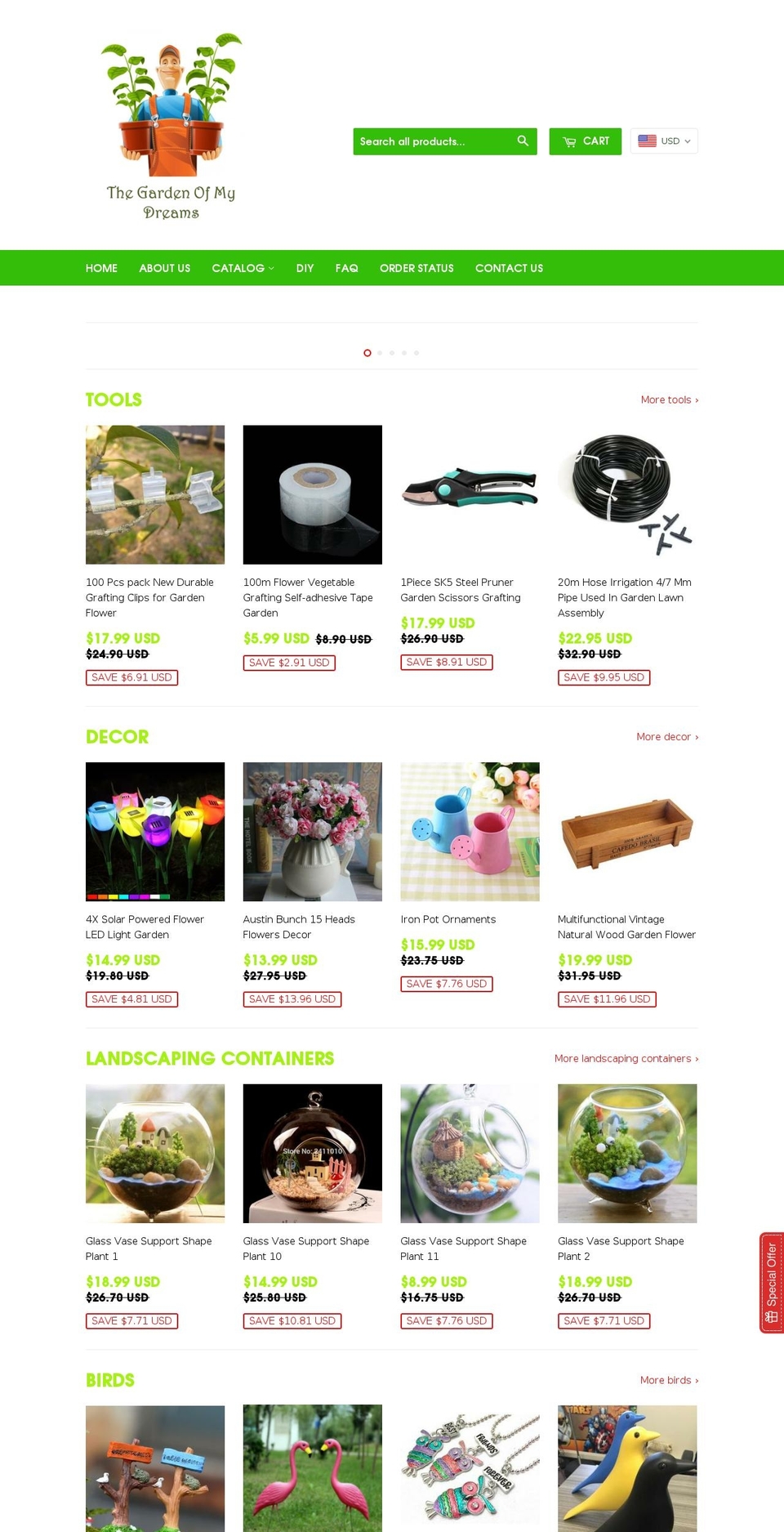 thegardenofmydreams.com shopify website screenshot