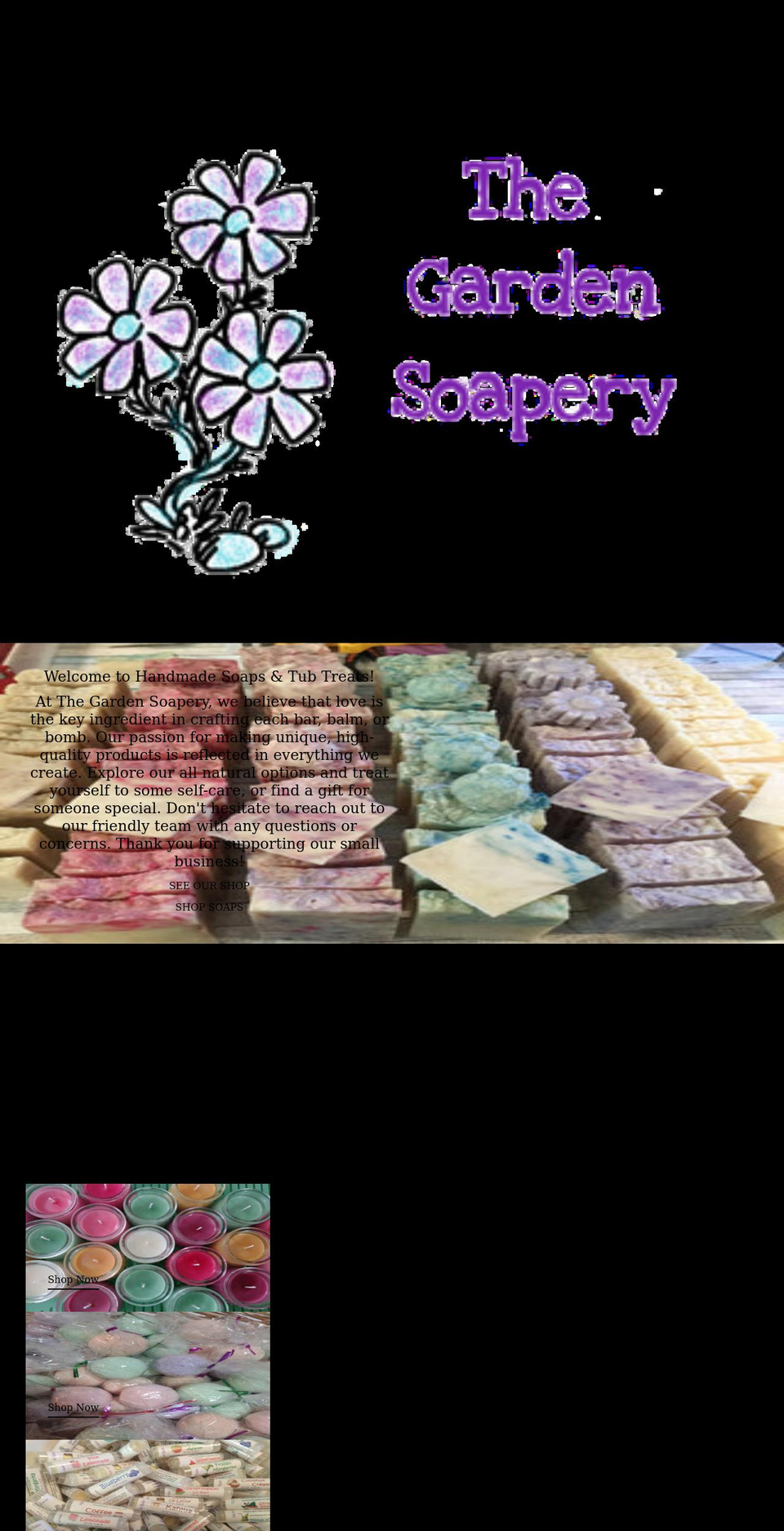 thegardensoapery.com shopify website screenshot