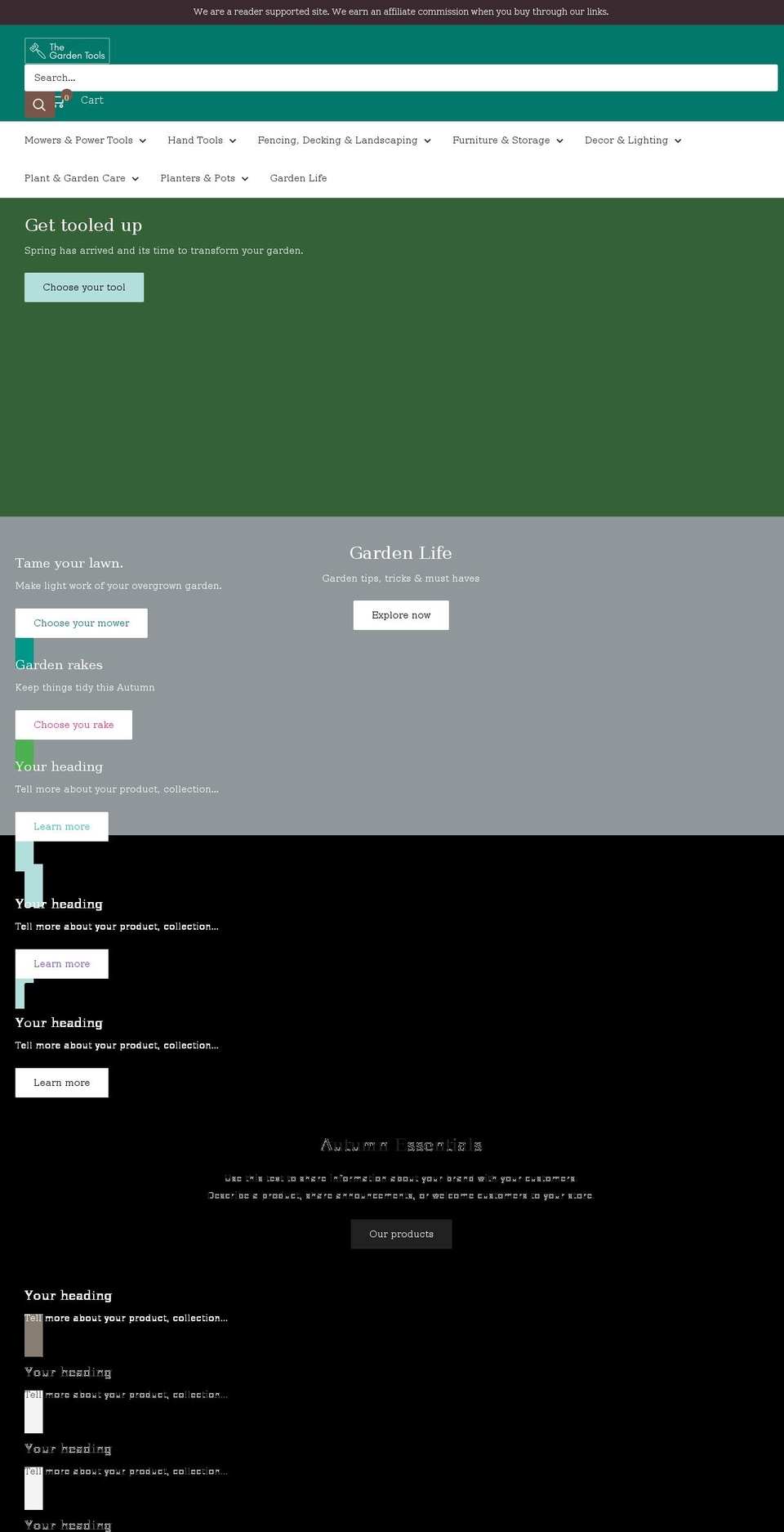 thegardentools.com shopify website screenshot