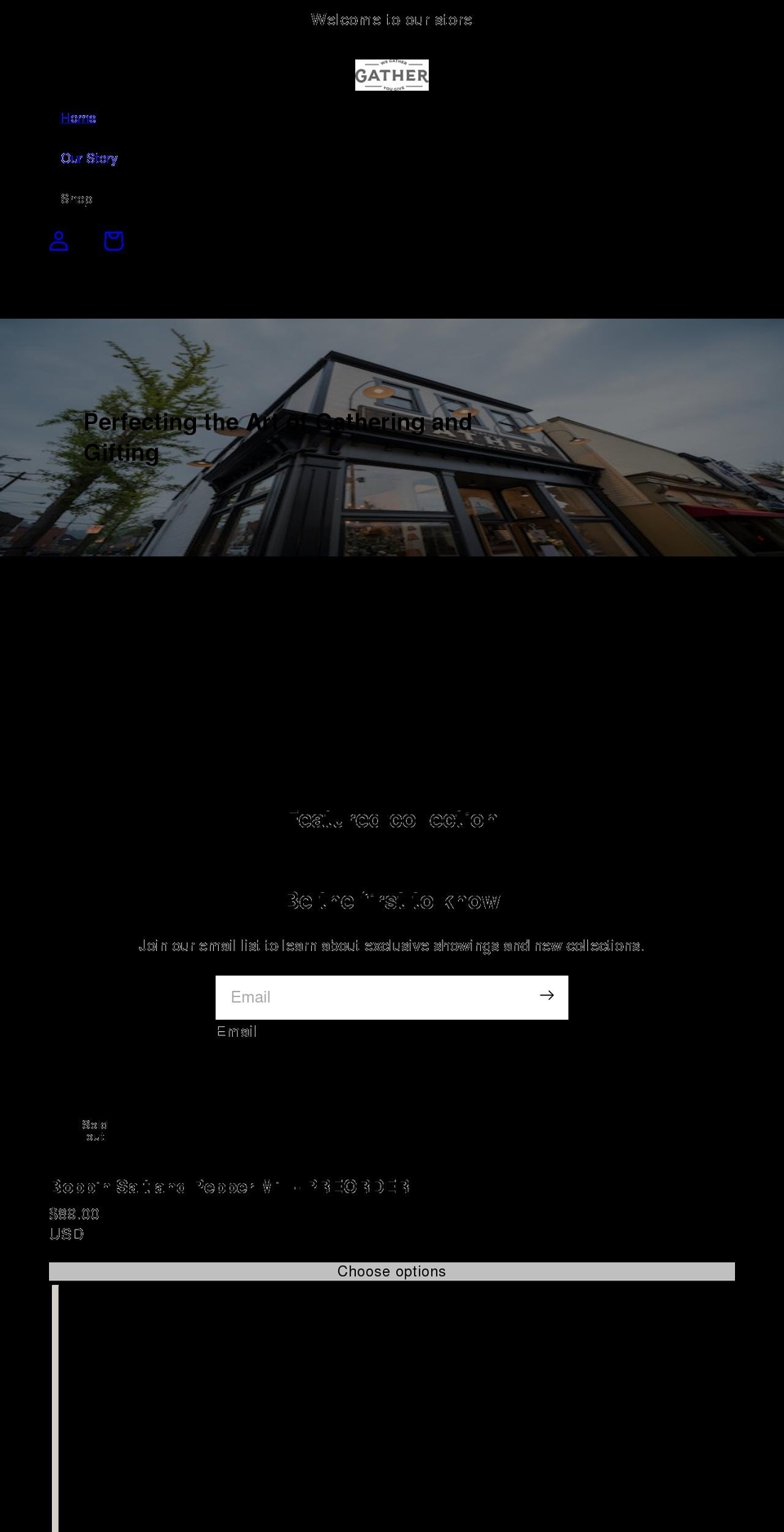 thegathershop.com shopify website screenshot