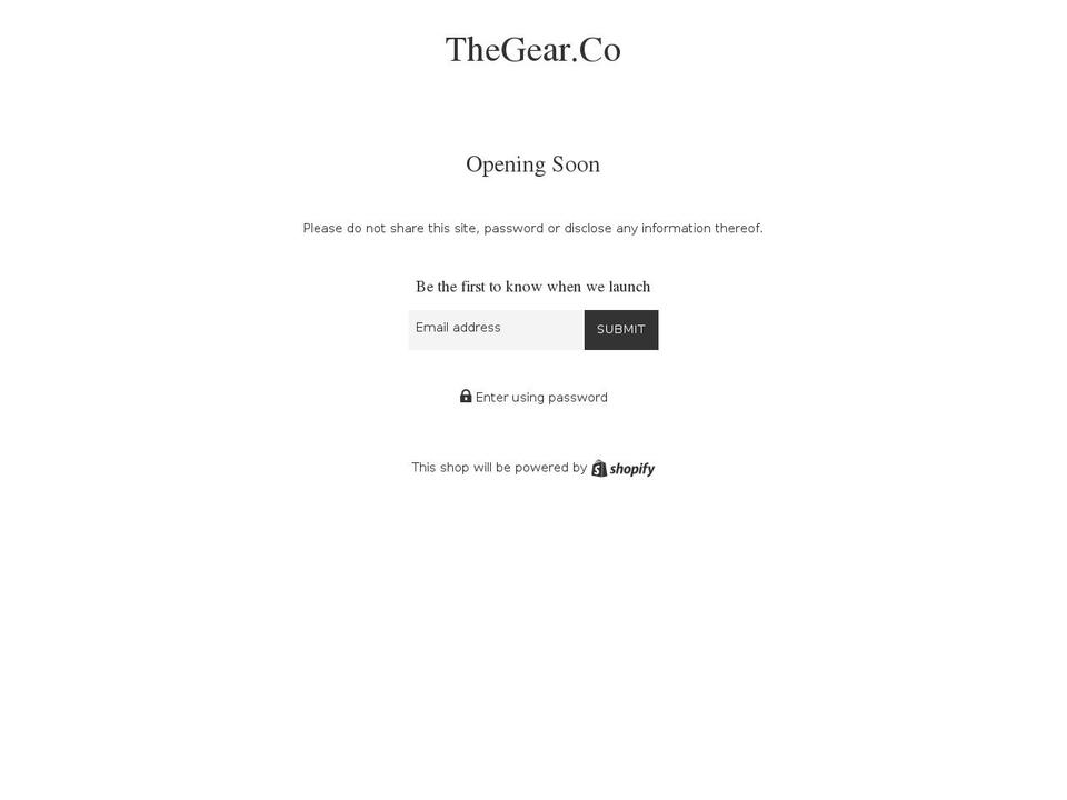 thegear.co shopify website screenshot