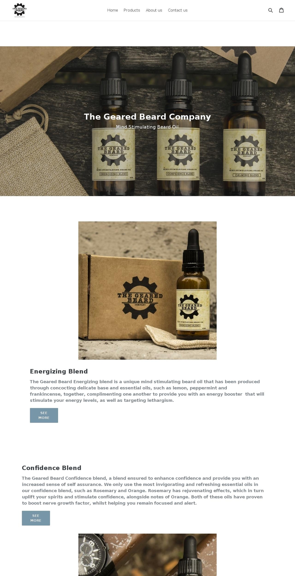 thegearedbeardcompany.com — Shopify storefront screenshot