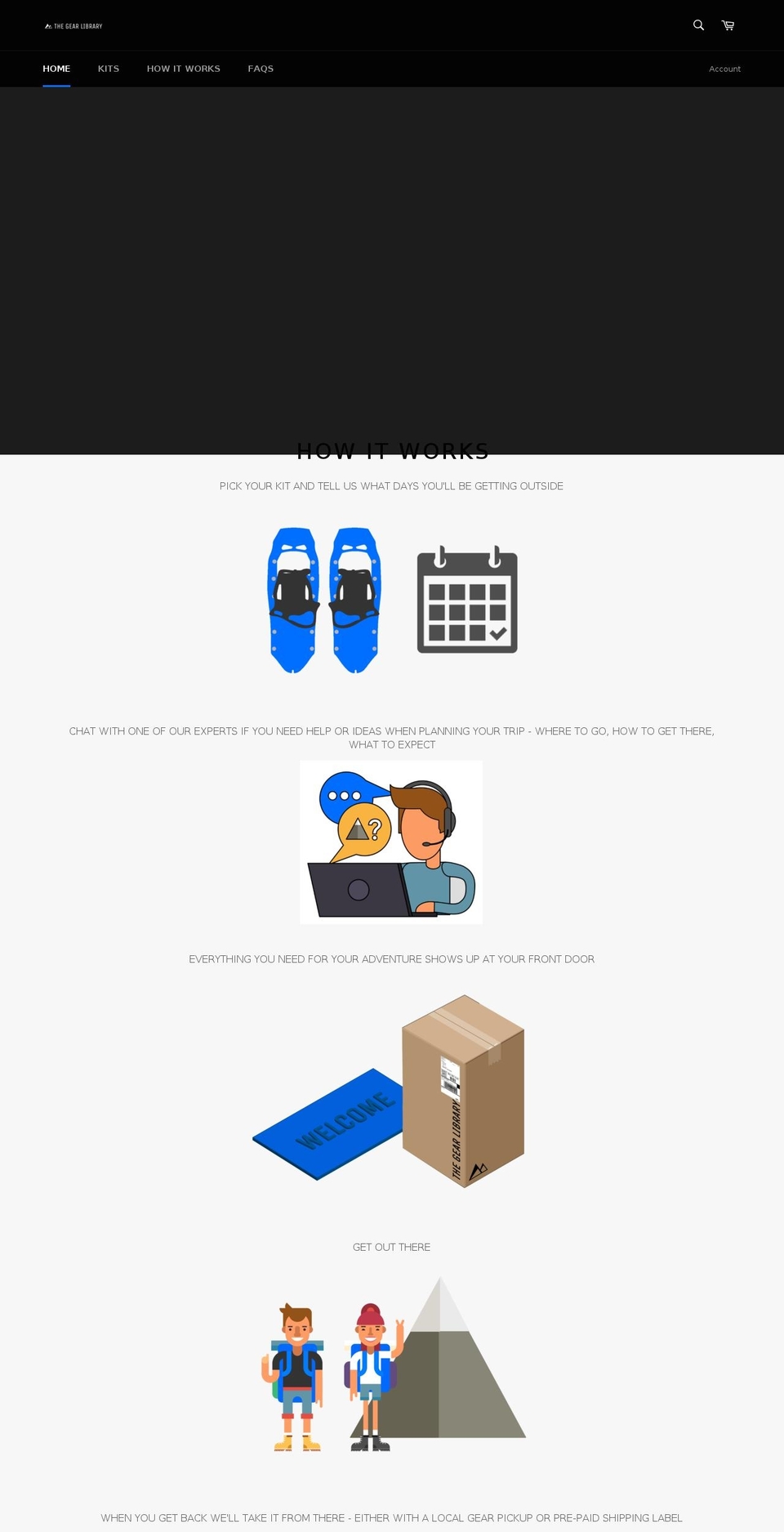 thegearlibrary.com shopify website screenshot