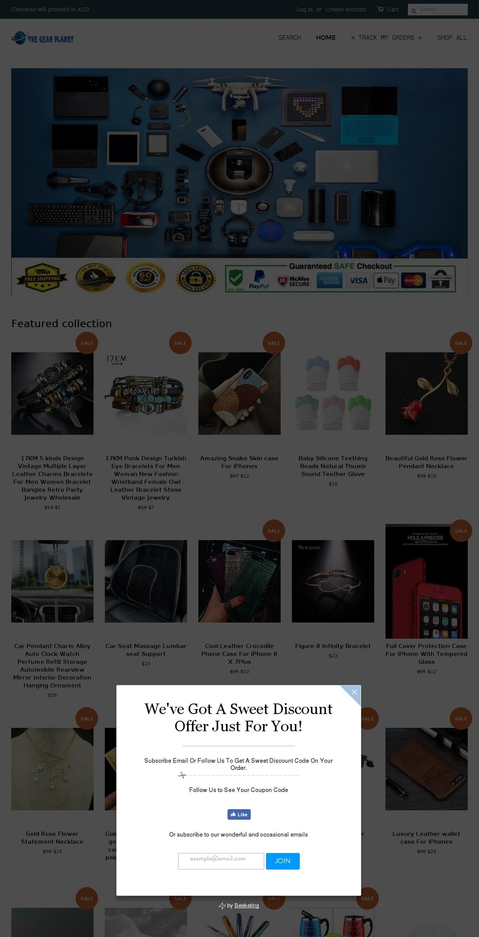 thegearplanet.com shopify website screenshot
