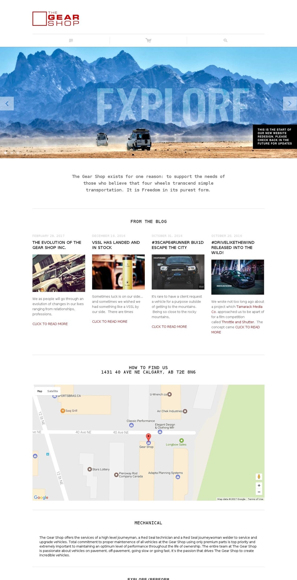 thegearshop.com shopify website screenshot
