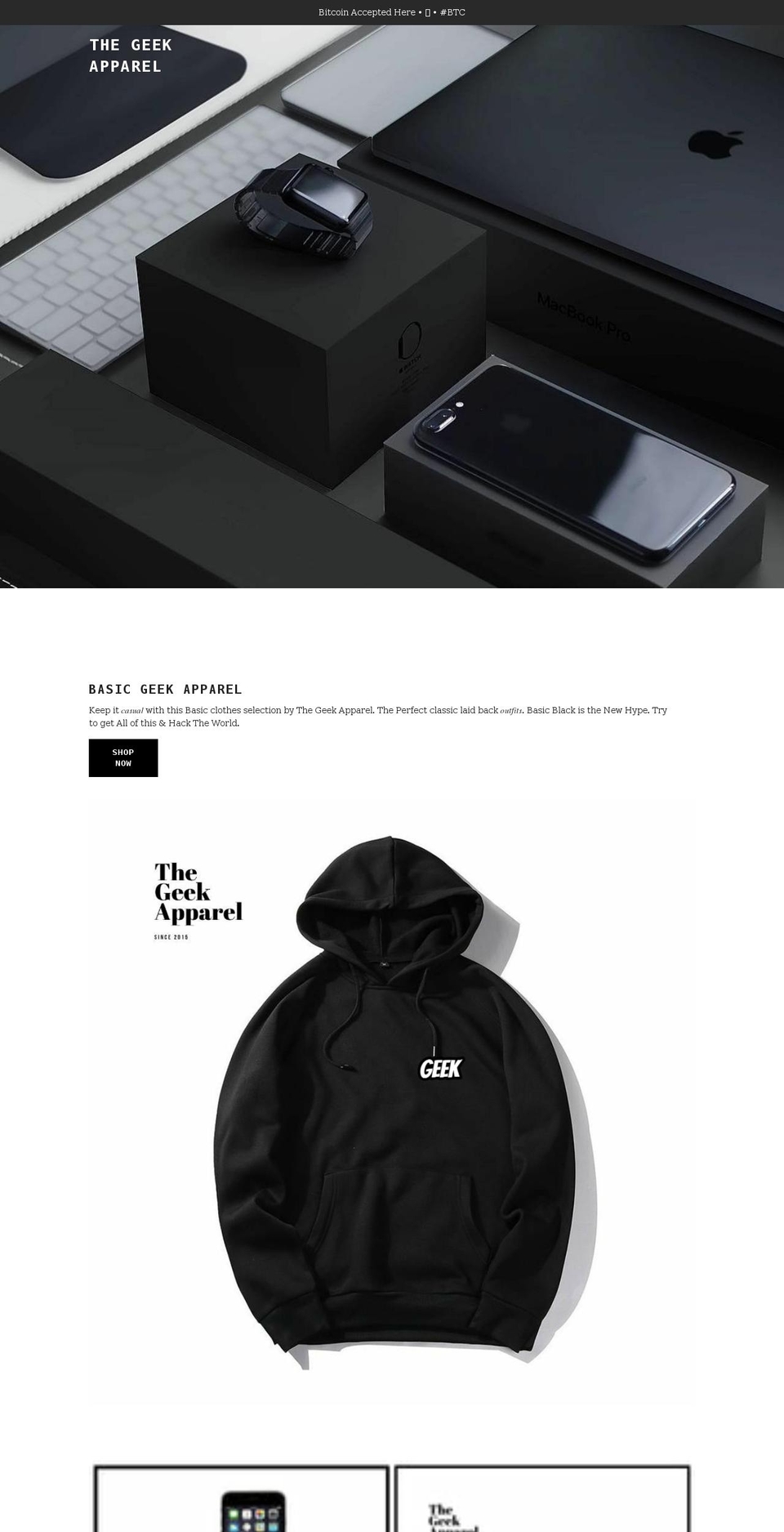 thegeekapparel.com shopify website screenshot