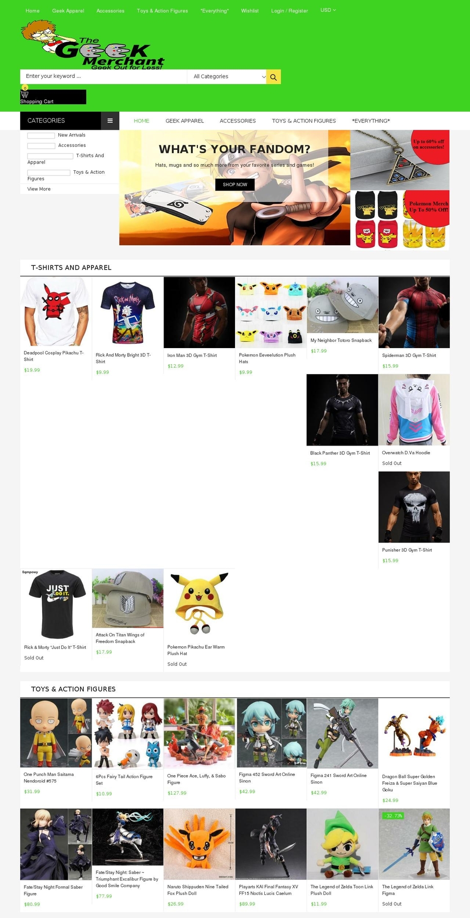 thegeekmerchant.com — Shopify storefront screenshot