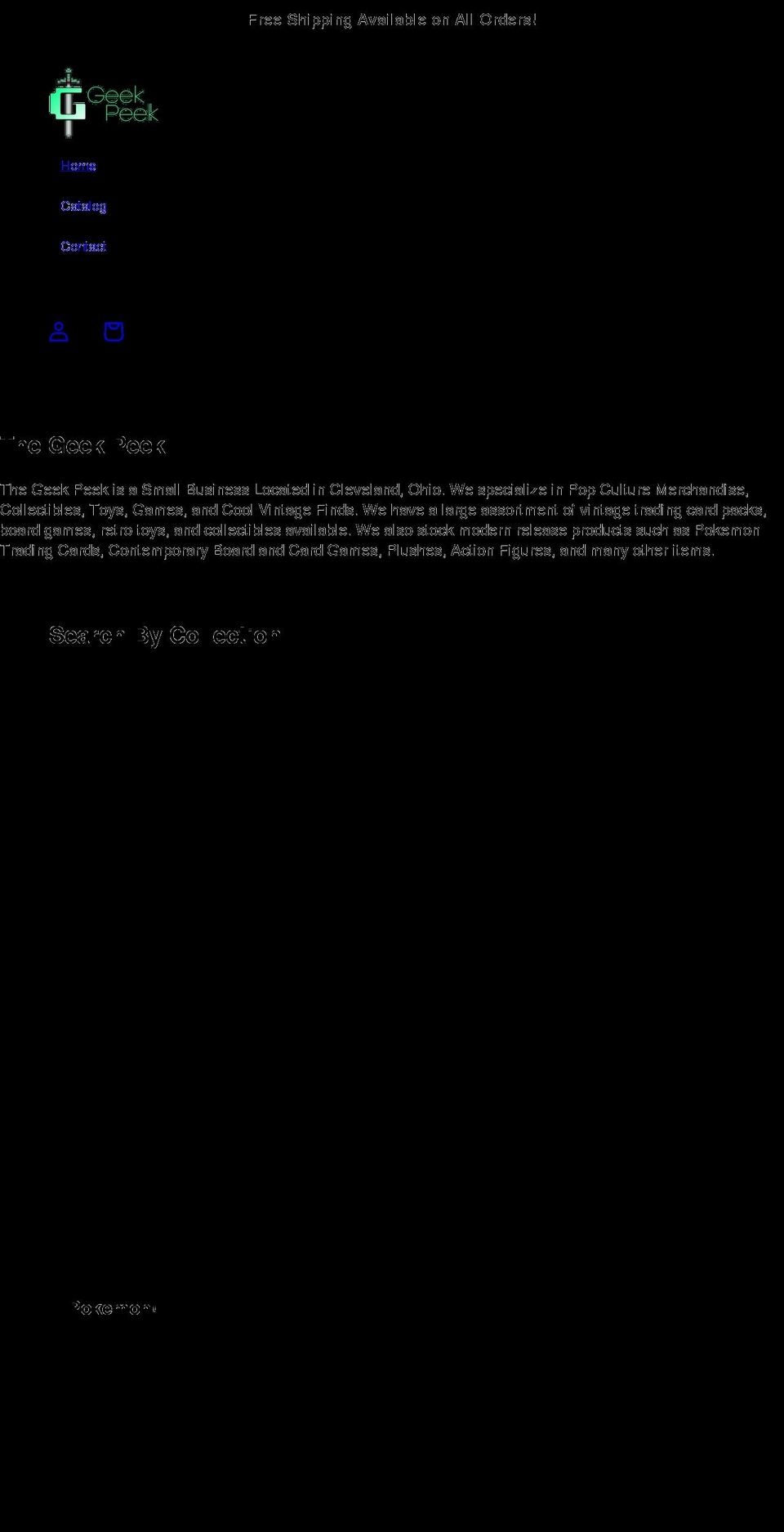 thegeekpeek.com shopify website screenshot