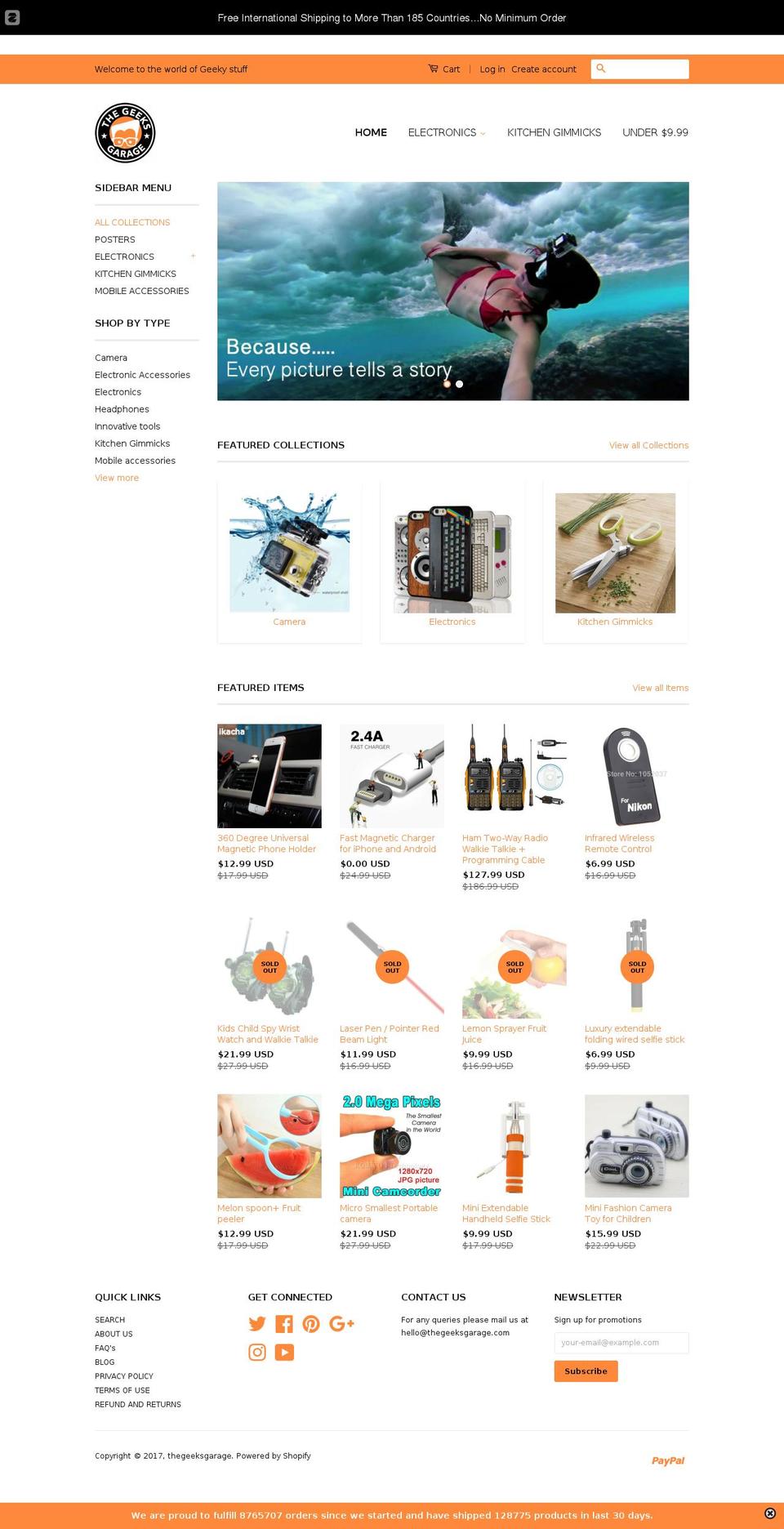 thegeeksgarage.com shopify website screenshot