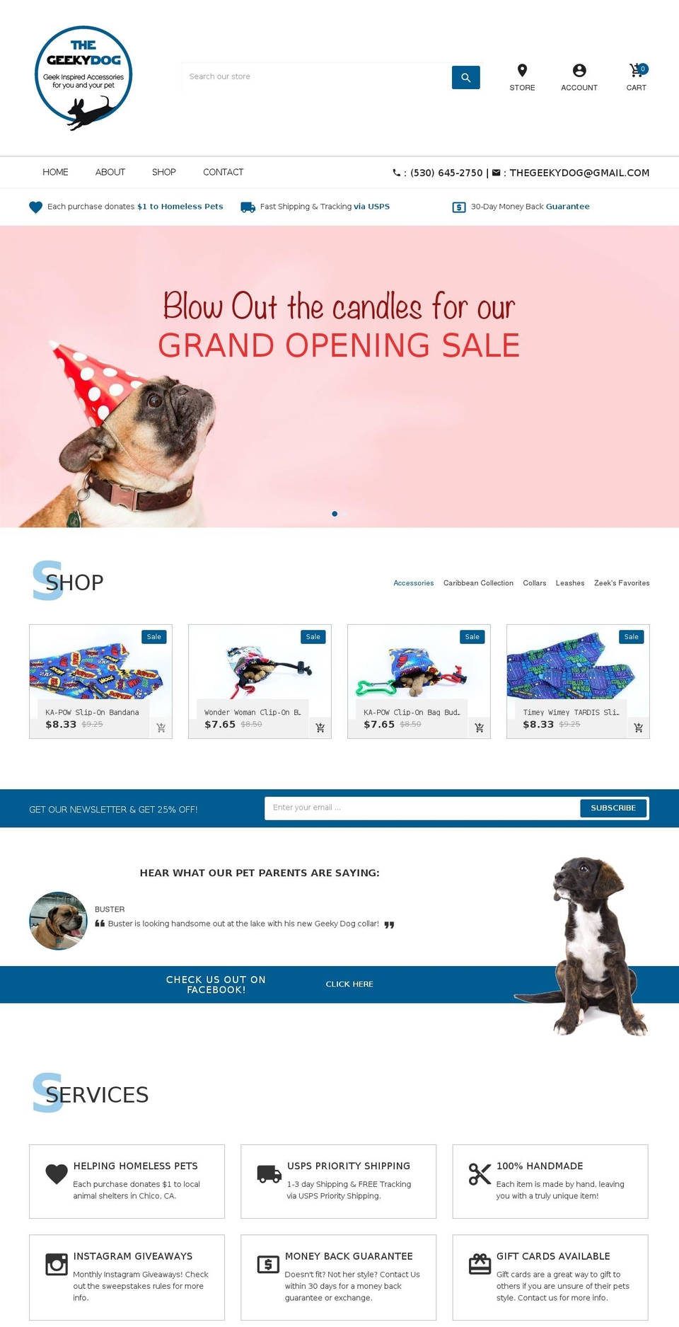 thegeekydog.com — Shopify storefront screenshot
