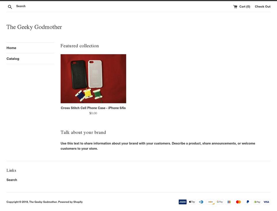 thegeekygodmother.com — Shopify storefront screenshot