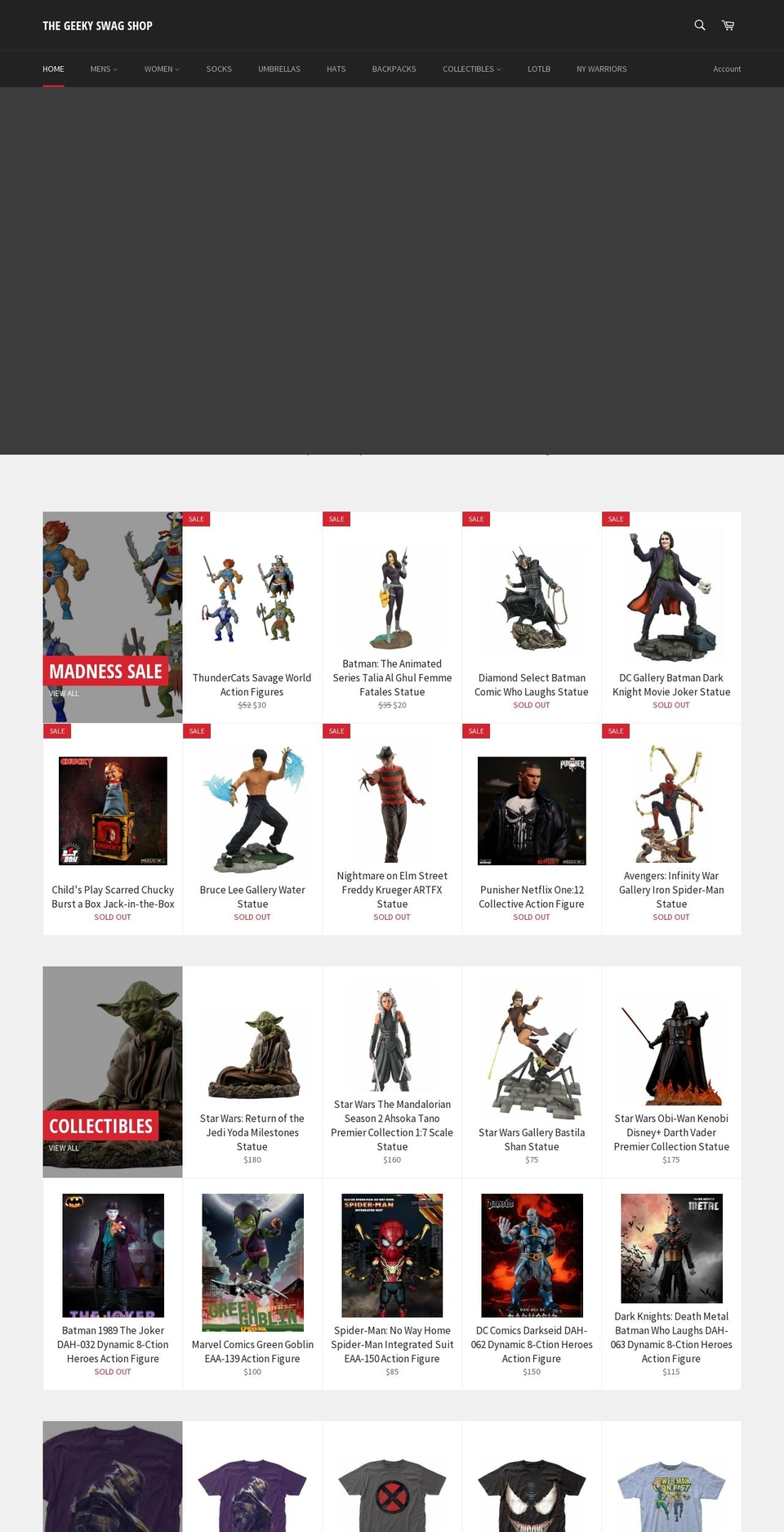 thegeekyswagshop.com — Shopify storefront screenshot