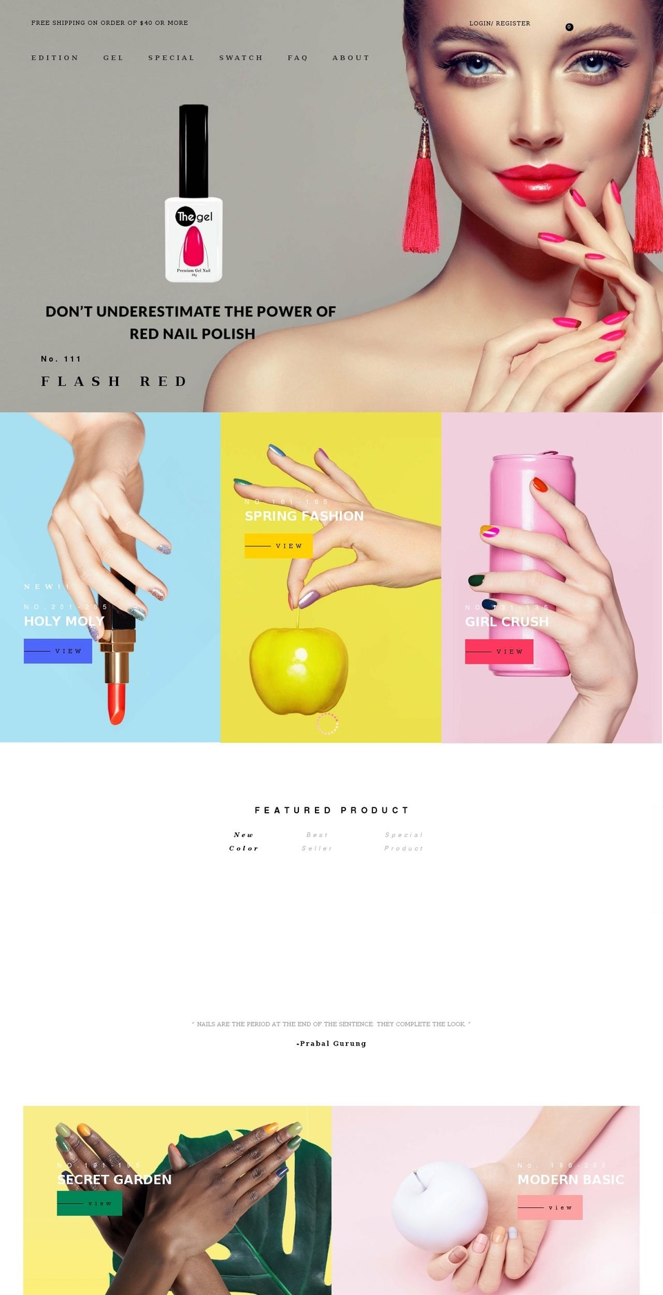 Artemis Shopify theme site example thegelny.com