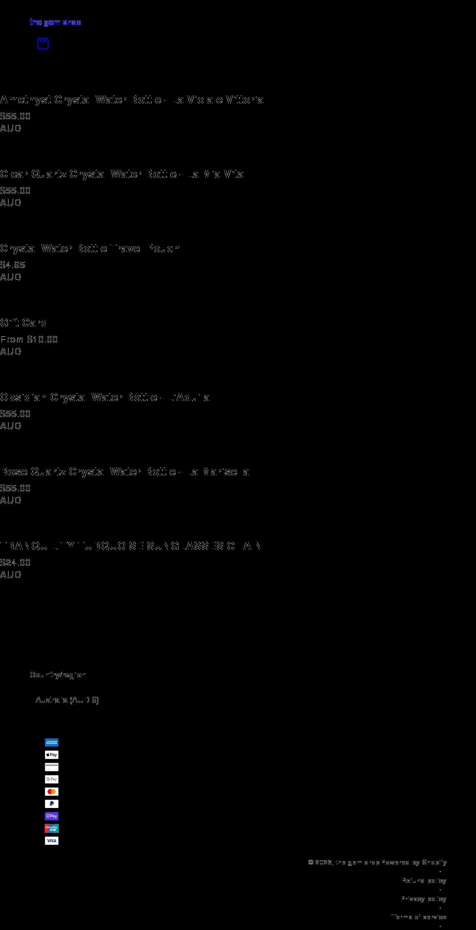 thegemdrop.com shopify website screenshot