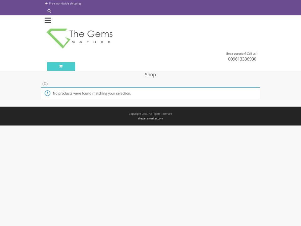 thegemsmarket.com — Shopify storefront screenshot