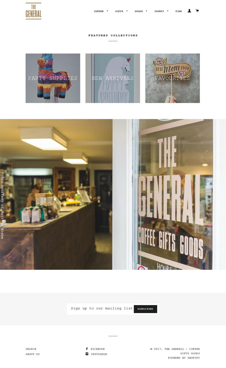 thegeneralpec.com shopify website screenshot