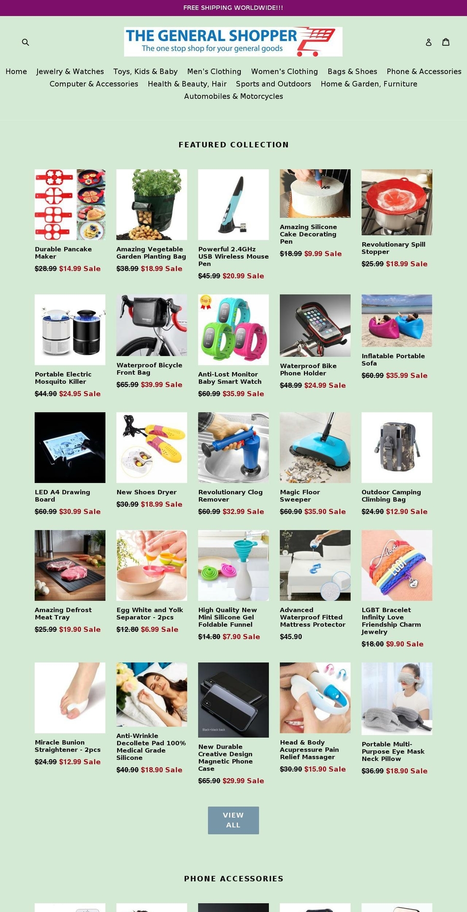 thegeneralshopper.com — Shopify storefront screenshot